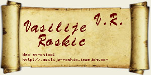 Vasilije Roškić vizit kartica